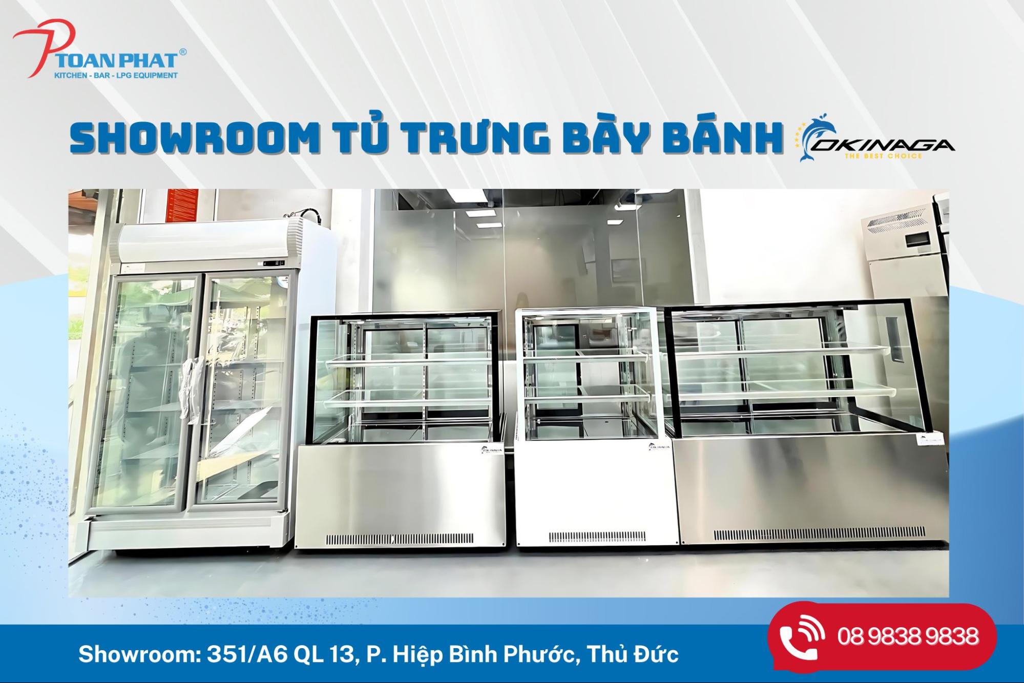 Nên mua thương hiệu tủ trưng bày bánh kem nào tốt? 2 Showroom tủ trưng bày bánh OKINAGA