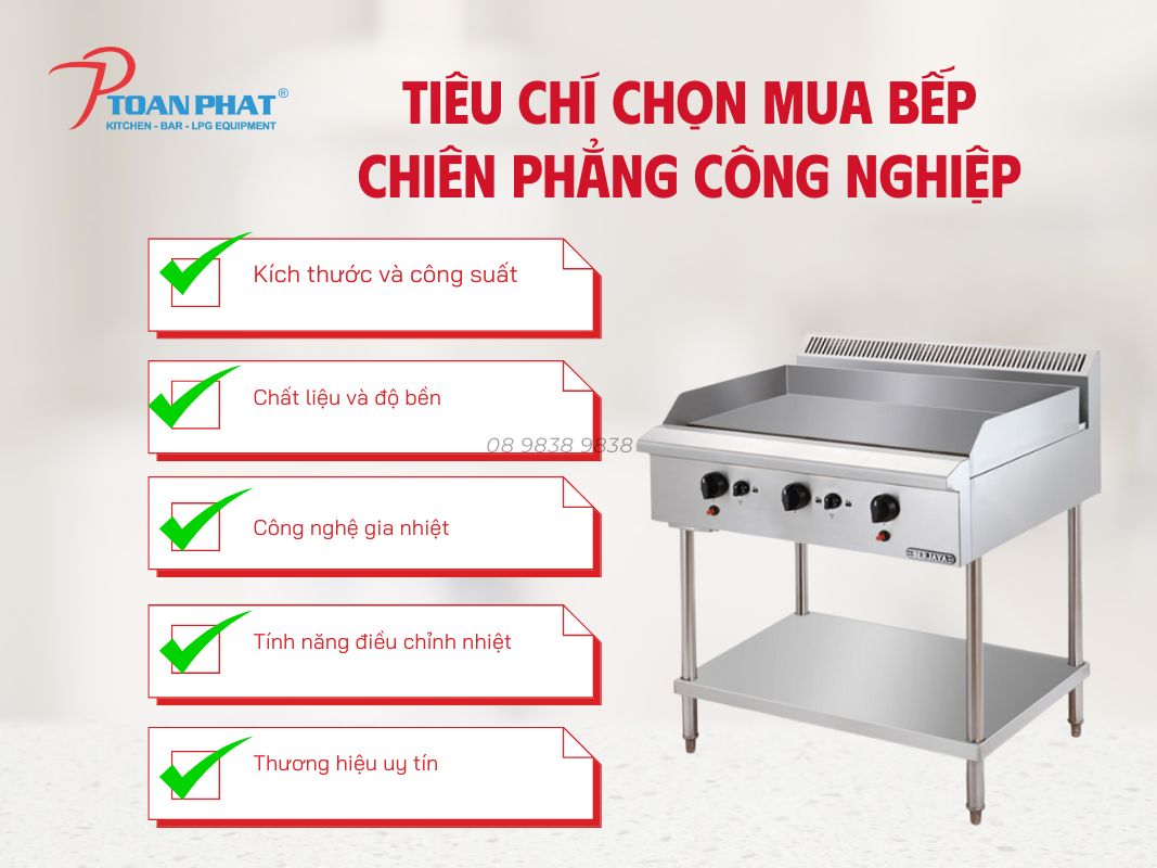 Tiêu chí chọn mua bếp chiên phẳng