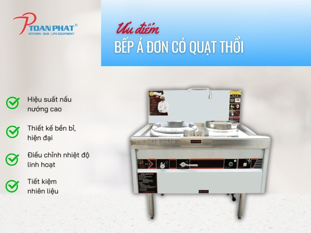 Bếp Á 1 họng có quạt thổi 4 Ưu điểm của bếp Á đơn có quạt thổi