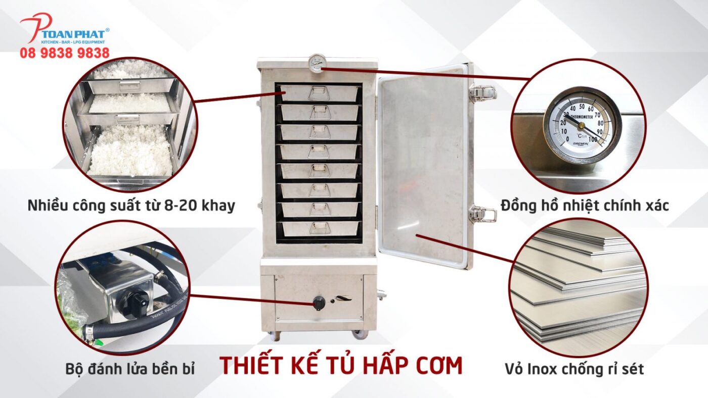 Ưu điểm của tủ nấu cơm công nghiệp