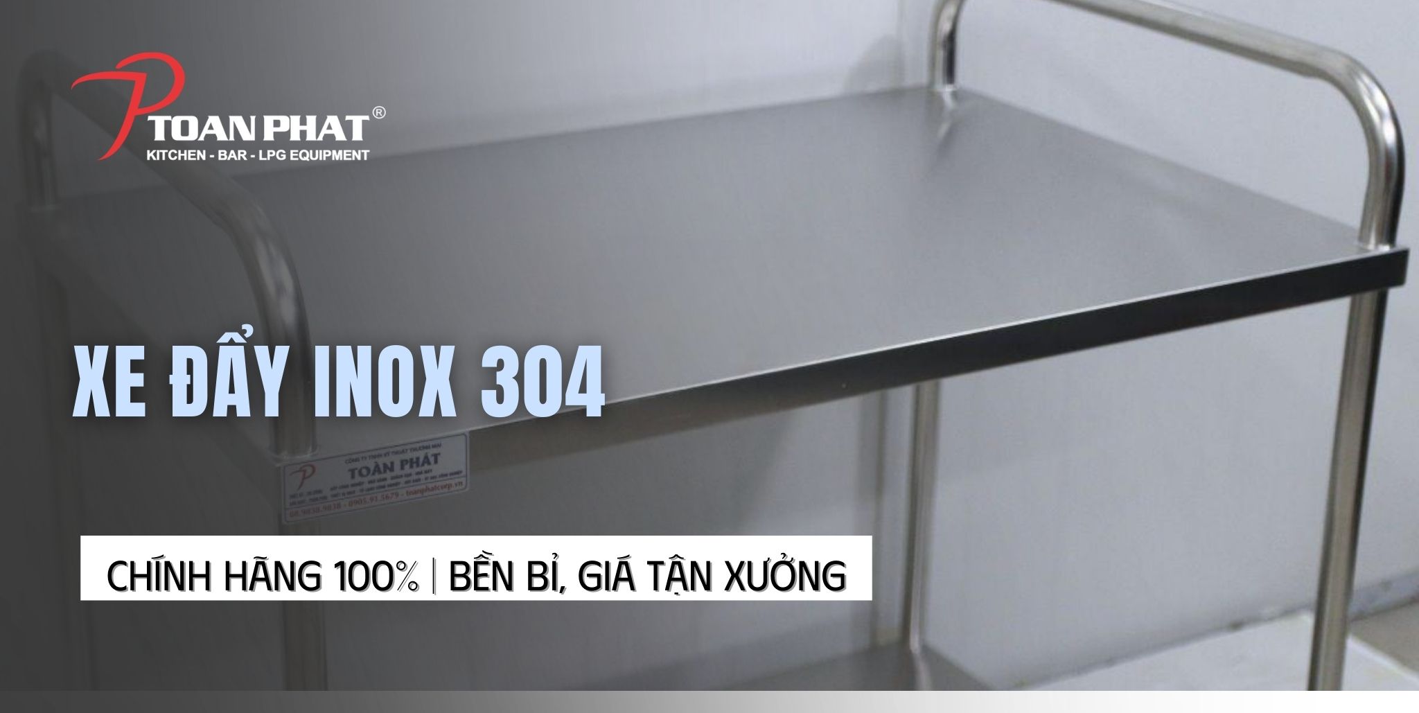 Xe đẩy inox 304 chính hãng 100% Bền bỉ, Giá tận xưởng
