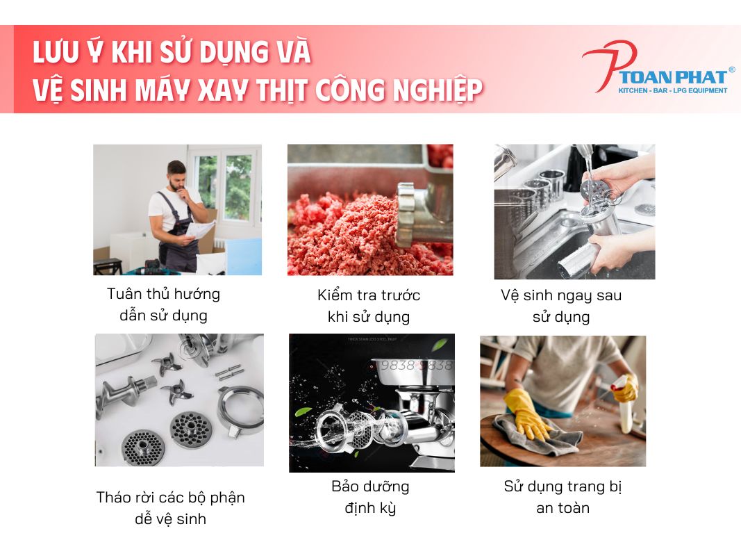 Lưu ý khi sử dụng và vệ sinh máy xay thịt công nghiệp