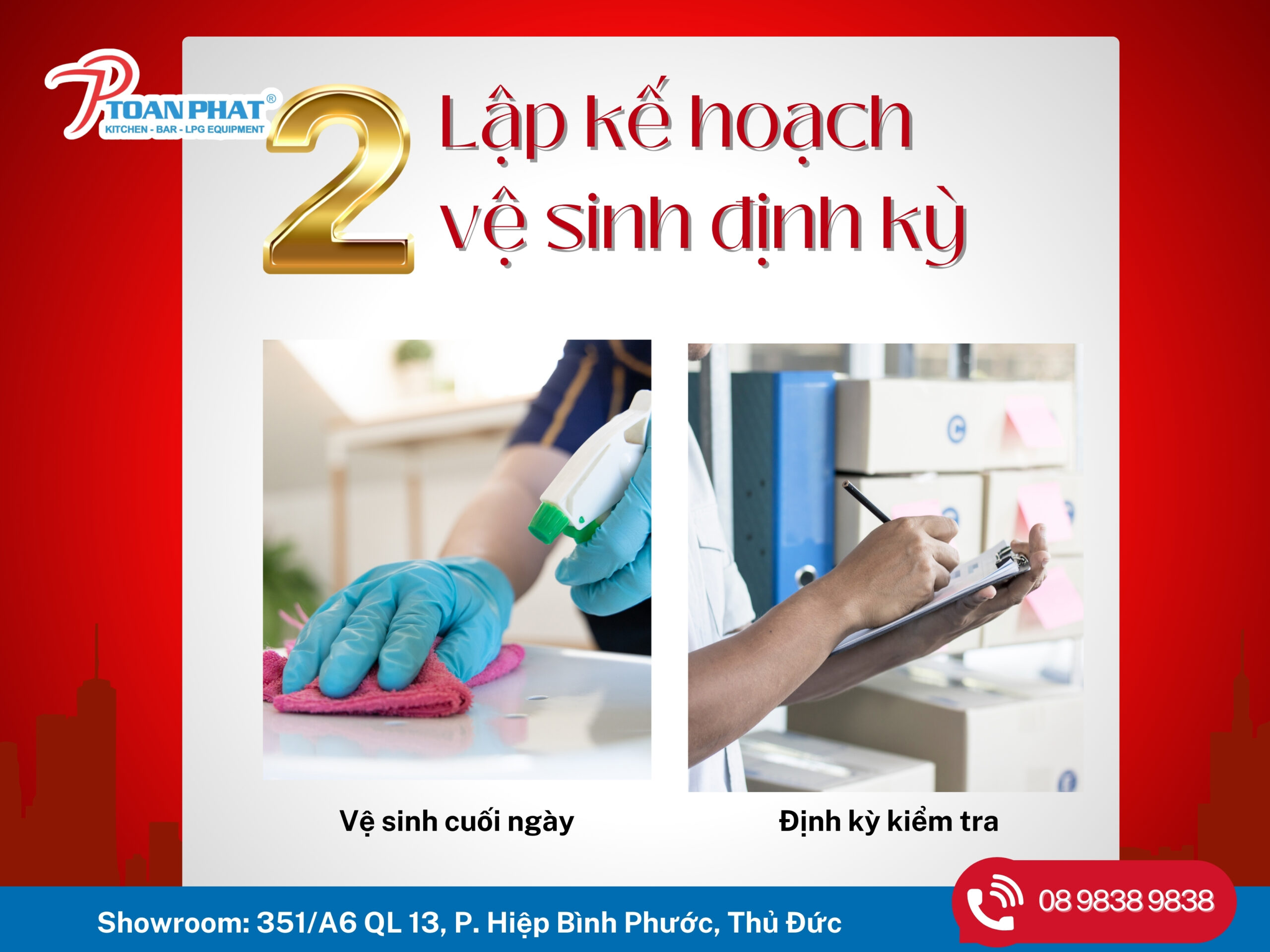 Mẹo vệ sinh bếp sạch gọn ngày Tết cho bếp nhà hàng 3 Lập kế hoạch vệ sinh định kỳ