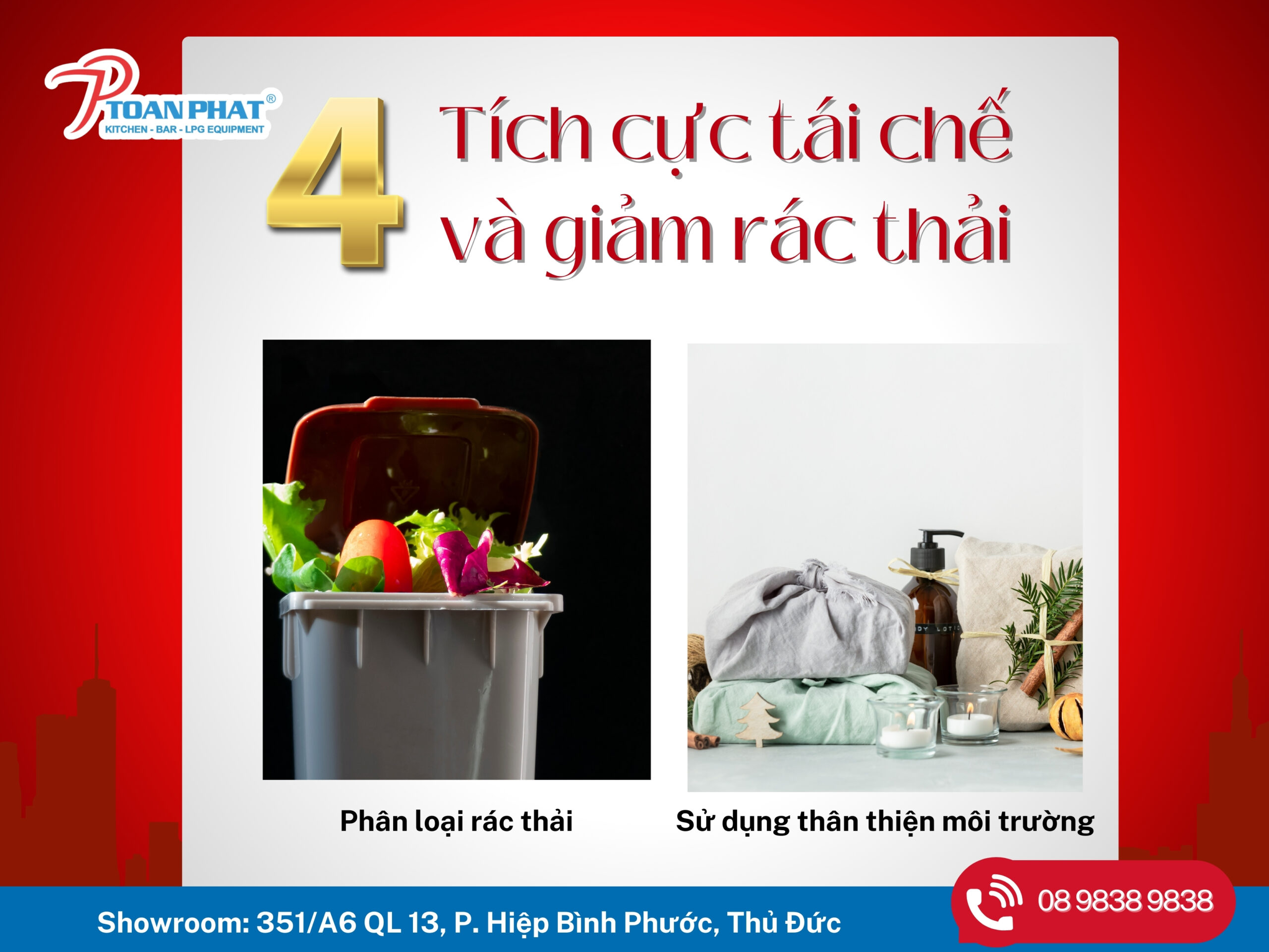 Mẹo vệ sinh bếp sạch gọn ngày Tết cho bếp nhà hàng 5 Tích cực tái chế và giảm rác thải
