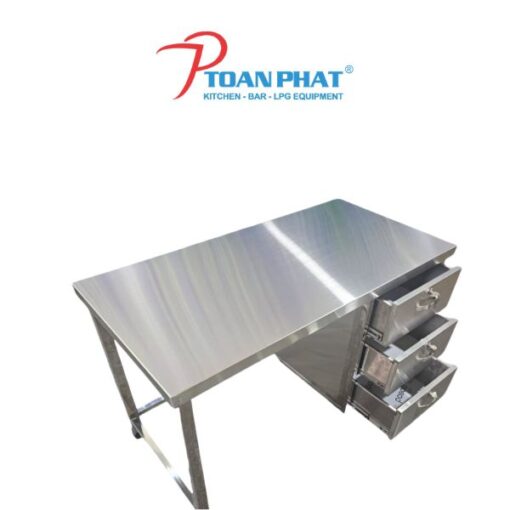 BAN LAM VIEC INOX 304 CO 3 HOC KEO BLV03304