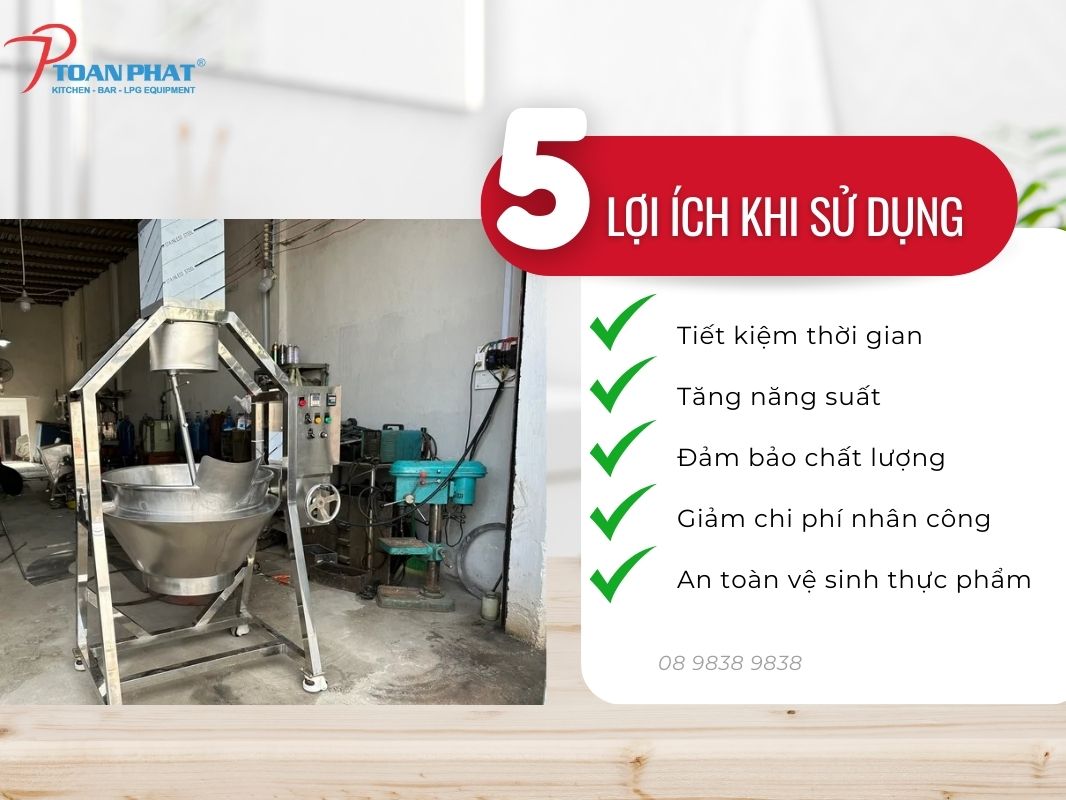 CHẢO CHIÊN TÓP MỠ CÔNG NGHIỆP 7 Chảo chiên tóp mỡ công nghiệp Toàn Phát giúp giảm rất nhiều chi phí