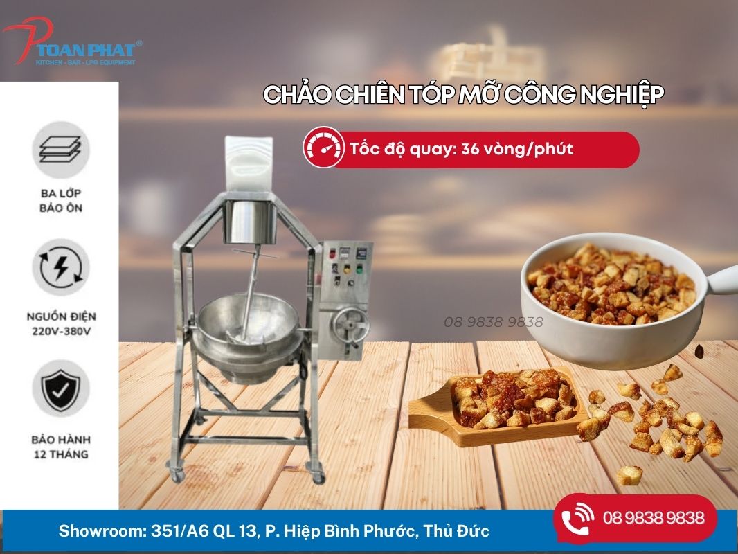 CHẢO CHIÊN TÓP MỠ CÔNG NGHIỆP 2 Chảo chiên tóp mỡ công nghiệp Toàn Phát sản xuất