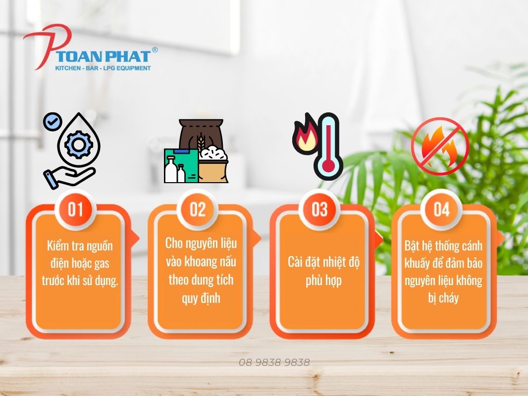 CHẢO XÀO NHÂN BÁNH TRUNG THU CÔNG NGHIỆP 200L 9 Hướng dẫn sử dụng chảo xào công nghiệp Toàn Phát