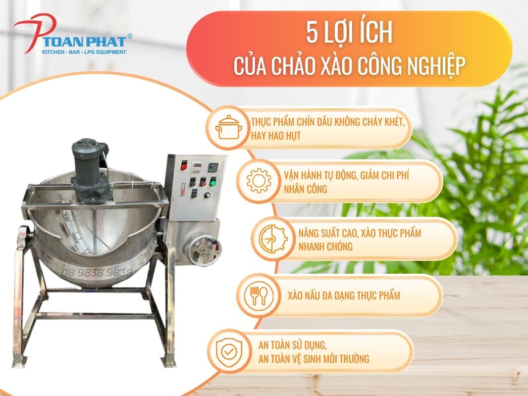 CHẢO XÀO NHÂN BÁNH TRUNG THU CÔNG NGHIỆP 200L 8 Ưu điểm của chảo xào công nghiệp Toàn Phát