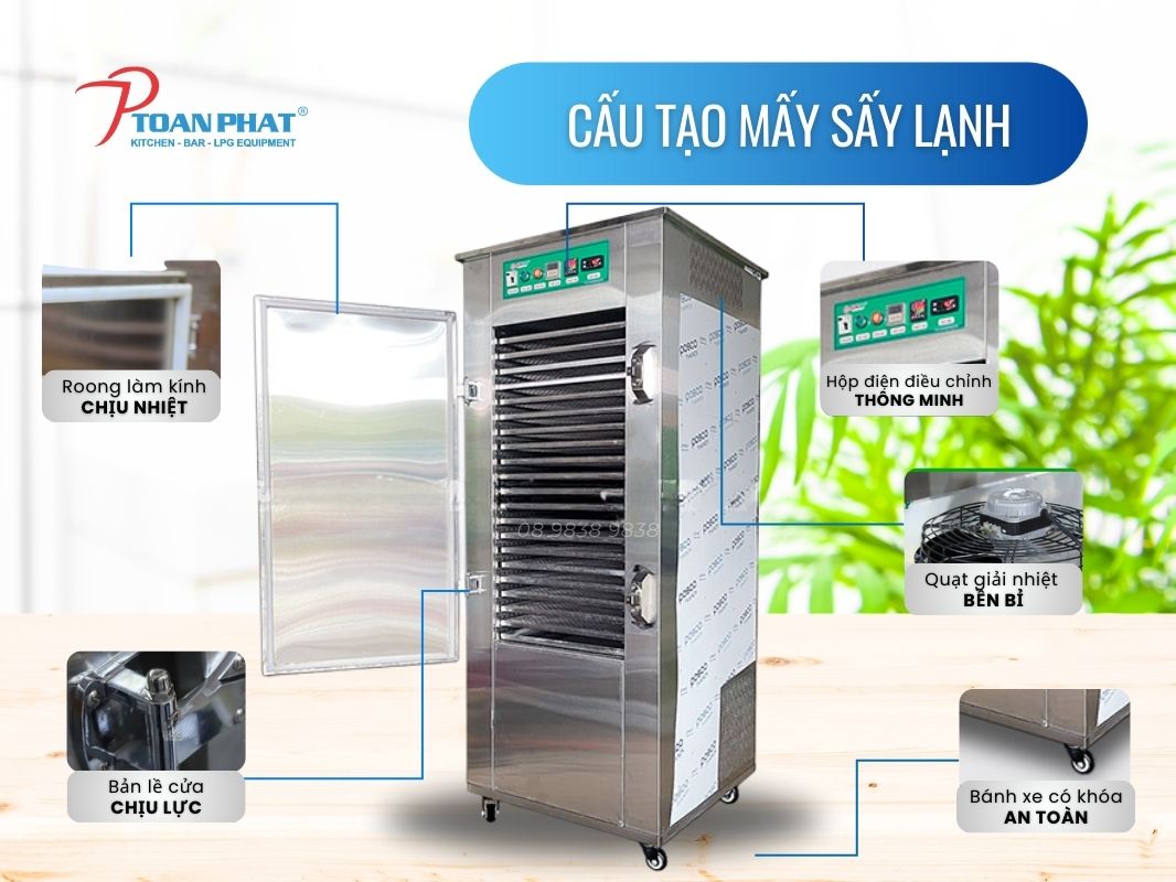 MÁY SẤY LẠNH THỰC PHẨM CHUYÊN DỤNG 100 LÍT 4 Cấu tạo Máy sấy lạnh 50L Toàn Phát sản xuất