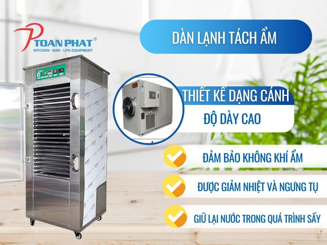 MÁY SẤY LẠNH THỰC PHẨM CHUYÊN DỤNG 100 LÍT 6 Dàn lạnh tách ẩm máy sấy lạnh 50L Toàn Phát
