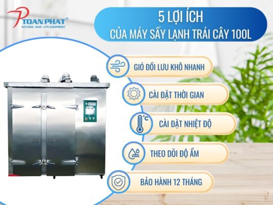 MÁY SẤY LẠNH CÔNG NGHIỆP DUNG TÍCH LỚN 200 LÍT 7 Ưu điểm Máy sấy lạnh công nghiệp dung tích lớn 200L do Toàn Phát sản xuất