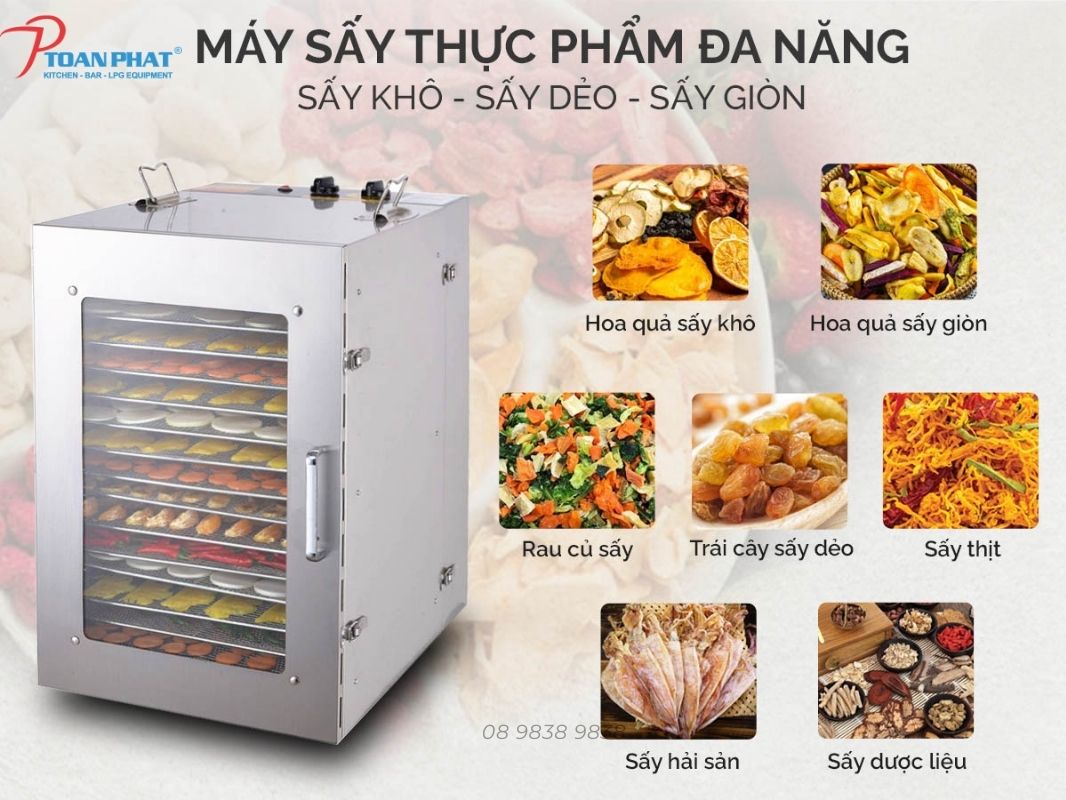 MÁY SẤY TRÁI CÂY DUNG TÍCH 80 LÍT 8 Đa dạng ứng dụng Máy sấy trái cây dung tích 80L