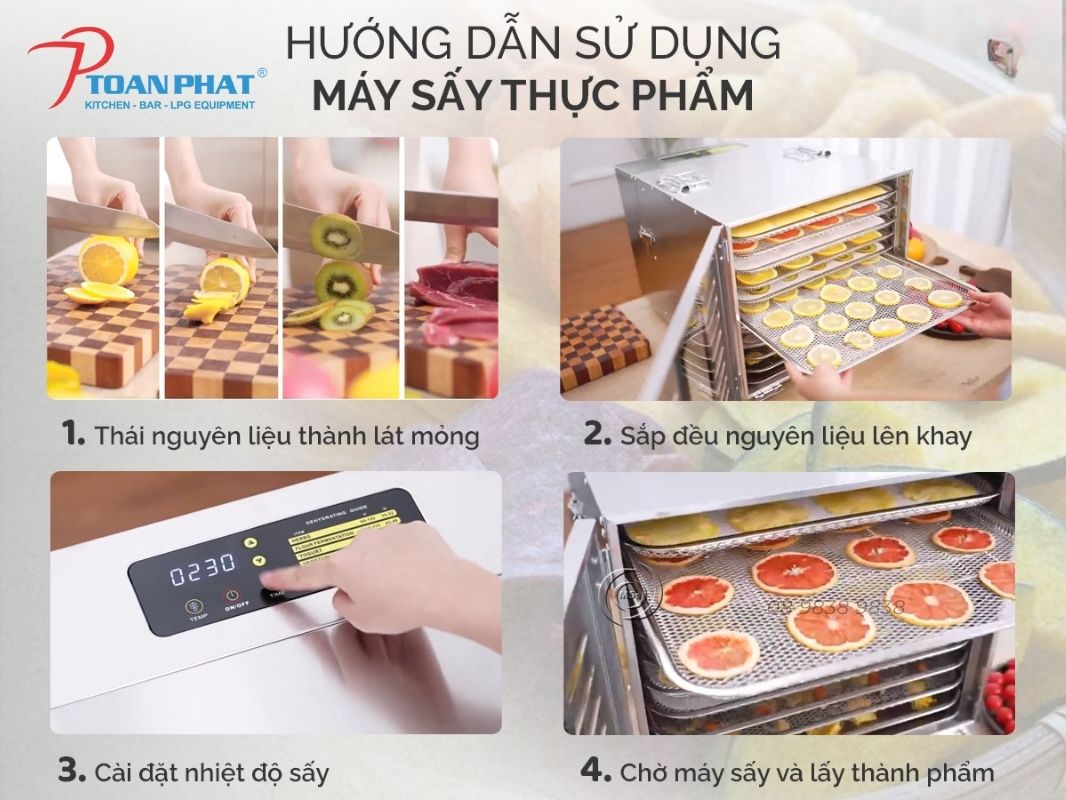MÁY SẤY LẠNH THỰC PHẨM CHUYÊN DỤNG 100 LÍT 9 Hướng dẫn sử dựng Máy sấy trái cây dung tích 80L