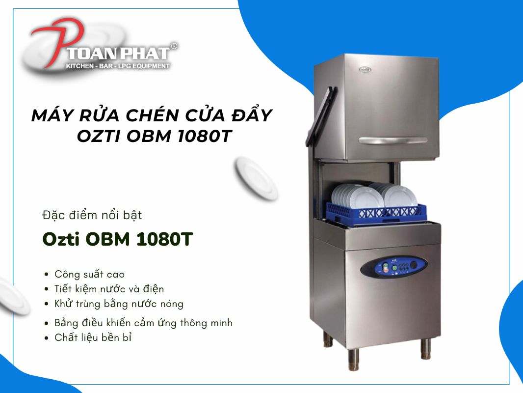 MÁY RỬA CHÉN CỬA ĐẨY OZTI OBM 1080T 2 Máy rửa chén cửa đẩy Ozti OBM 1080T
