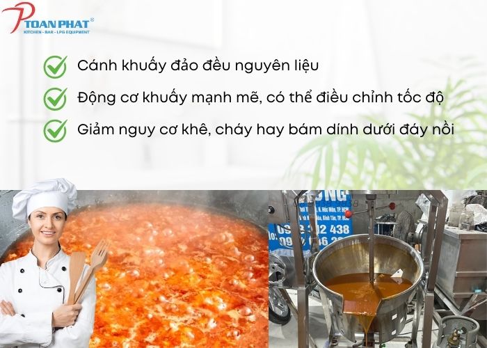 CHẢO CÁNH KHUẤY XÀO SA TẾ CHUYÊN DỤNG 7 NOI NAU CO CANH KHUAY 3 LOP CONG NGHIEP 800 LIT TOAN PHAT 2