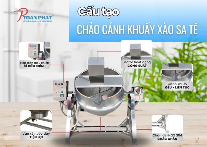 CHẢO CÁNH KHUẤY XÀO SA TẾ CHUYÊN DỤNG 3 NOI NAU CO CANH KHUAY 3 LOP CONG NGHIEP 800 LIT TOAN PHAT 4