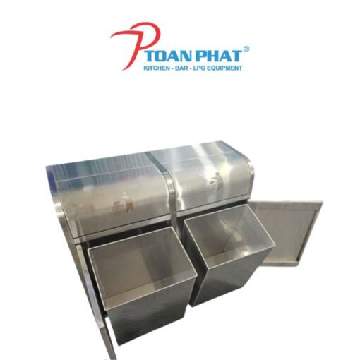 THUNG RAC 2 NGAN INOX 304 TR02304