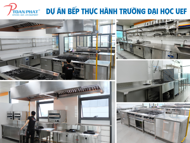 Mua thiết bị bếp có sẵn hay đặt gia công? Nên chọn loại nào? 12 Dự án bếp thực hành Trường Đại học UEF