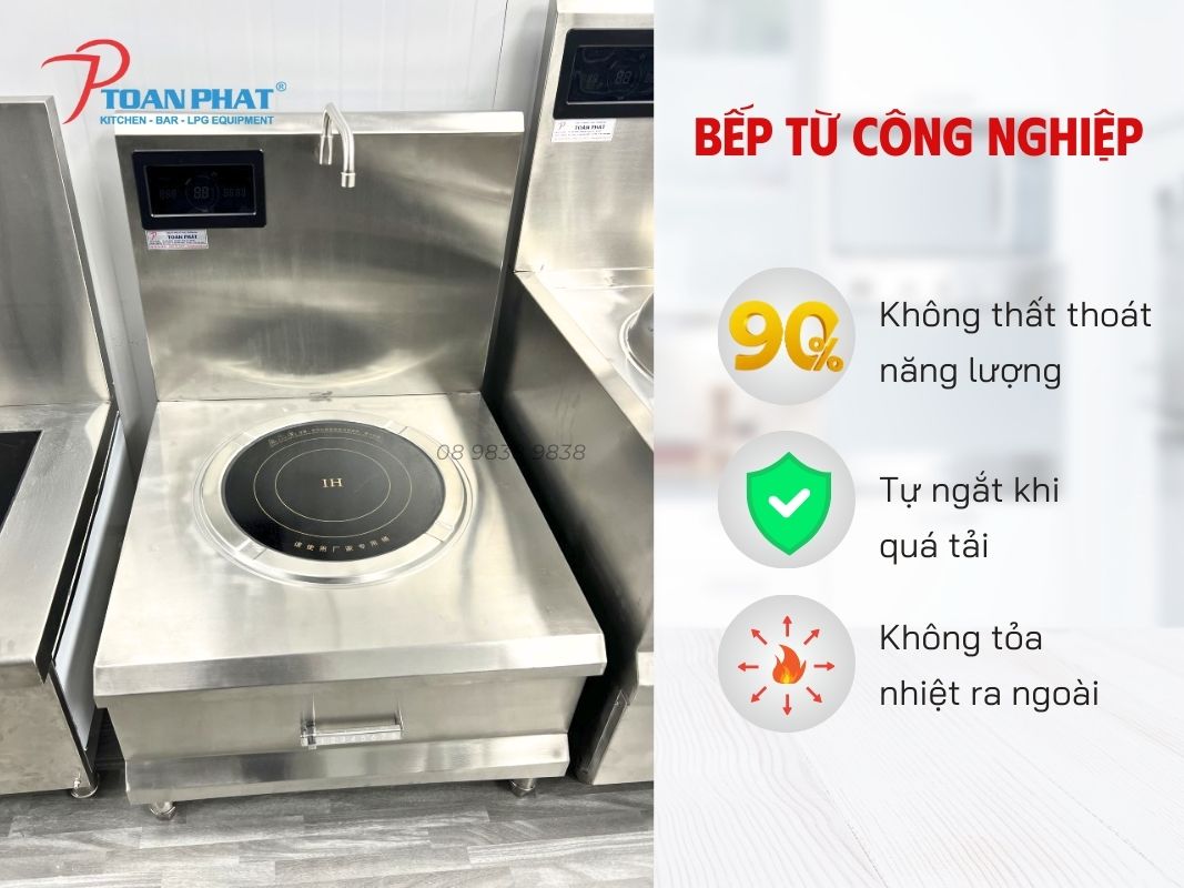So sánh bếp từ công nghiệp và bếp gas công nghiệp: Dùng cái nào tiết kiệm hơn? 6 Đặc điểm vượt trội của bếp từ công nghiệp