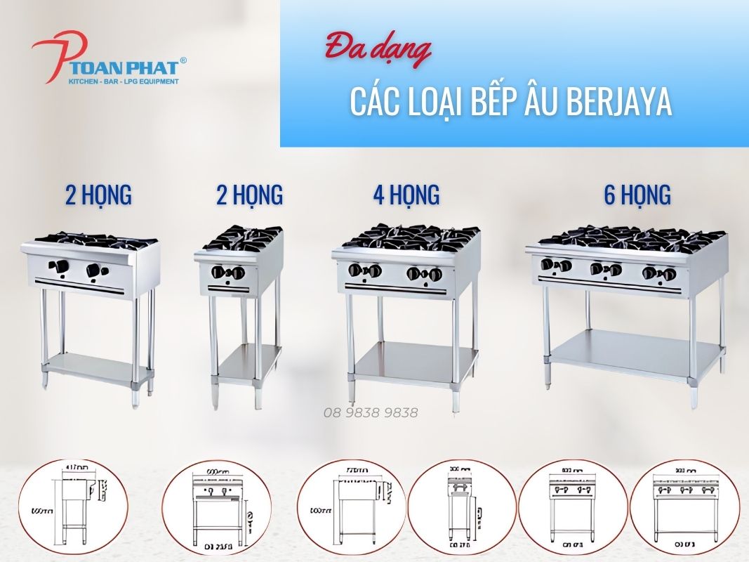 Các loại bếp Âu Berjaya phổ biến hiện nay