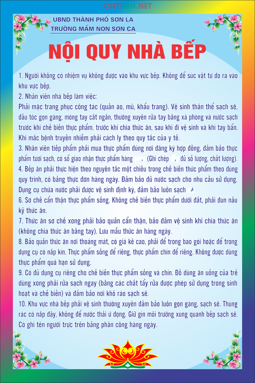 5 mẫu nội quy bếp nhà hàng, khách sạn chuyên nghiệp đầy đủ mới nhất hiện nay 7 Bảng nội quy được thiết kế chi tiết, nhấn mạnh các quy định về vệ sinh cá nhân, quy trình chế biến thực phẩm và an toàn lao động.