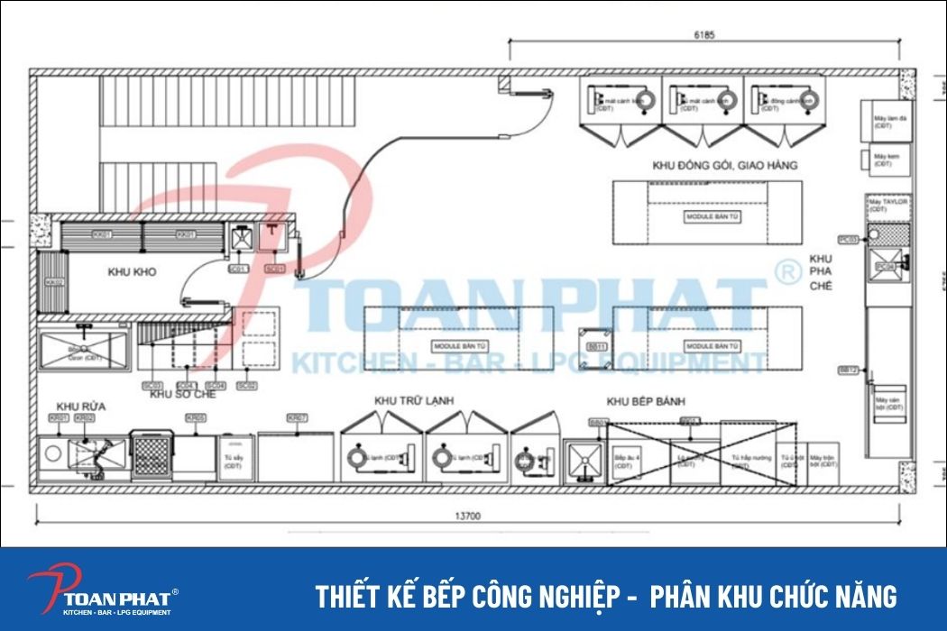Hướng dẫn chọn Kích thước bếp công nghiệp chuẩn xác và phù hợp nhất 7 Vẽ bản vẽ mặt bằng chi tiết