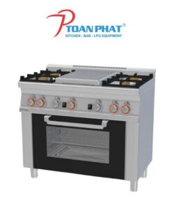 LOTUS BẾP CÔNG NGHIỆP 4 HỌNG KÈM LÒ NƯỚNG ĐIỆN CỬA KÍNH TPF4-610GEM