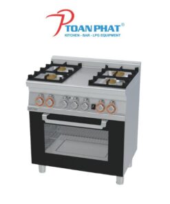 LOTUS BẾP CÔNG NGHIỆP 4 HỌNG KẾT HỢP VỚI LÒ NƯỚNG CỬA KÍNH CF4-68GEM