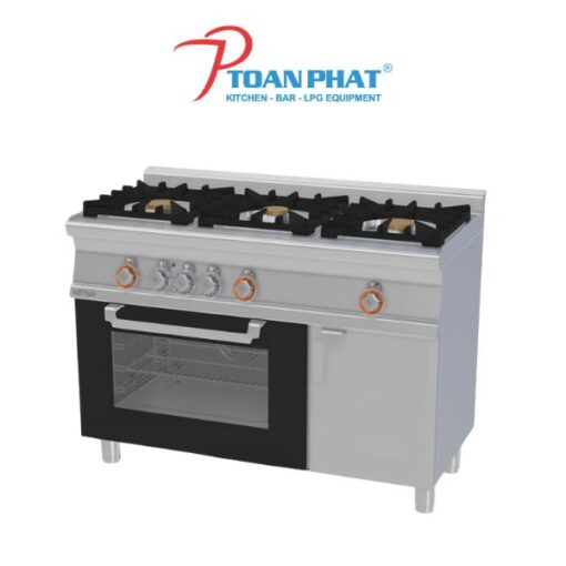 lotus bep cong nghiep dung gas 3 hong co lo nuong model cf3 612gemv