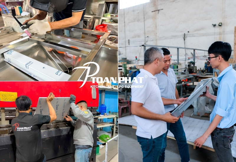 TOÀN PHÁT THIẾT KẾ & THI CÔNG BẾP NHÀ HÀNG ESTA SAIGON 15 Thiết bị bếp inox được Toàn Phát sản xuất tại xưởng inox Toàn Phát