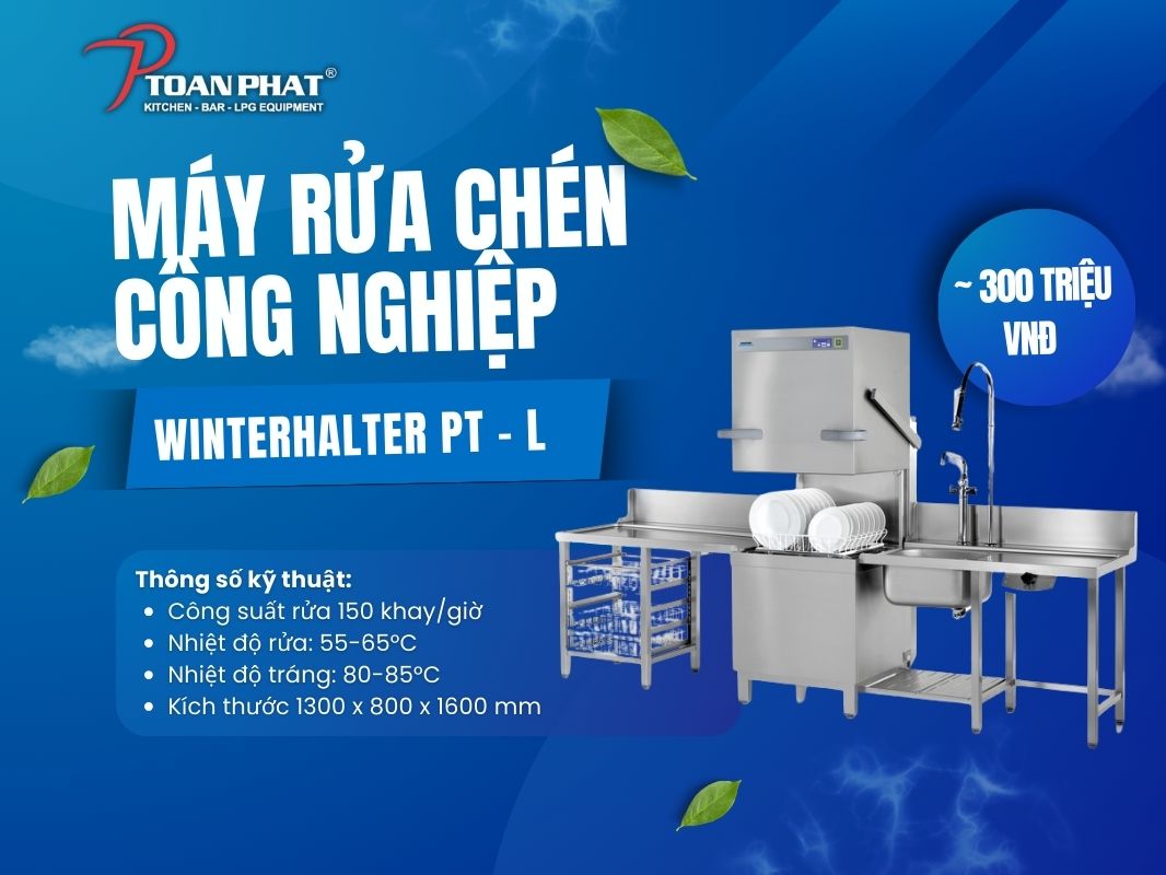 Máy rửa chén công nghiệp loại nào tốt nhất? Top 11 máy đáng mua tốt nhất hiện nay 14 Máy rửa bát công nghiệp WinterHalter PT – L