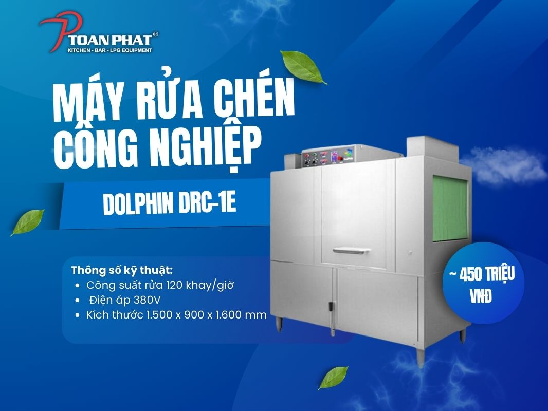 Máy rửa chén công nghiệp loại nào tốt nhất? Top 11 máy đáng mua tốt nhất hiện nay 9 Máy rửa chén băng chuyền DOLPHIN DRC-1E