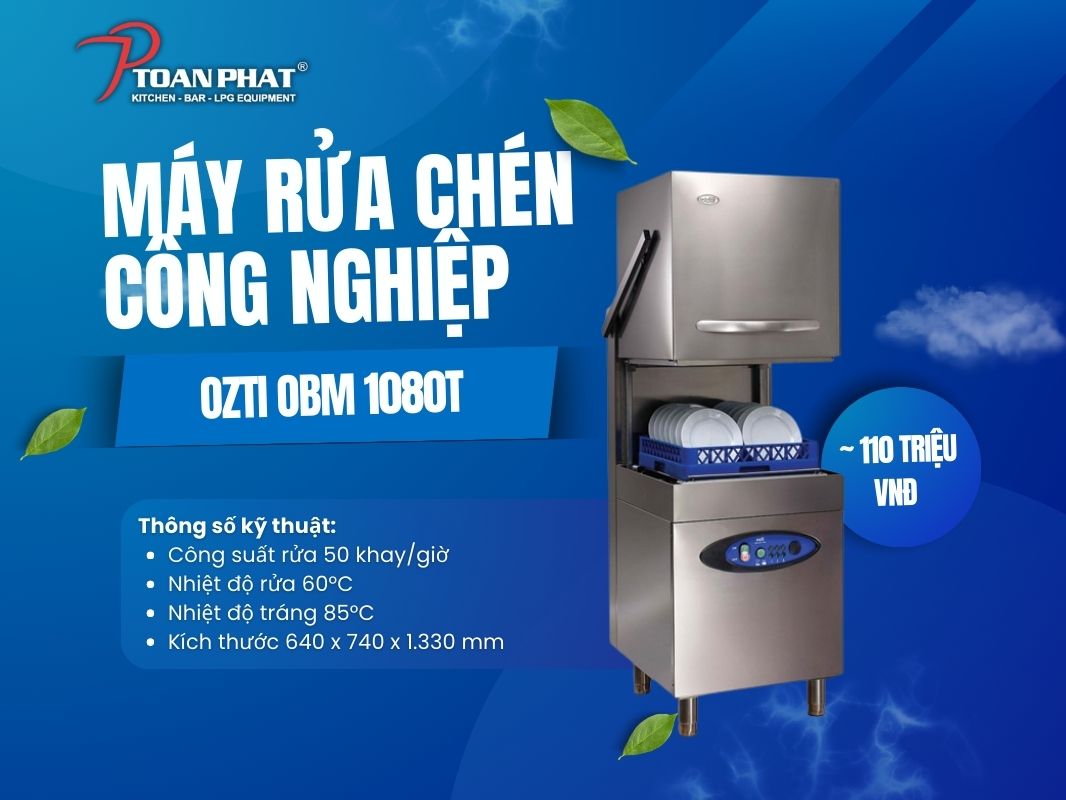 Máy rửa chén công nghiệp loại nào tốt nhất? Top 11 máy đáng mua tốt nhất hiện nay 10 Máy rửa chén cửa đẩy OZTI OBM 1080T