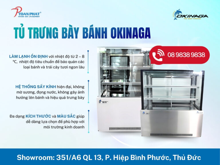 Cách trưng bày tủ bánh mì đẹp chuẩn và bắt mắt nhất 13 Tủ trưng bày bánh Okinaga