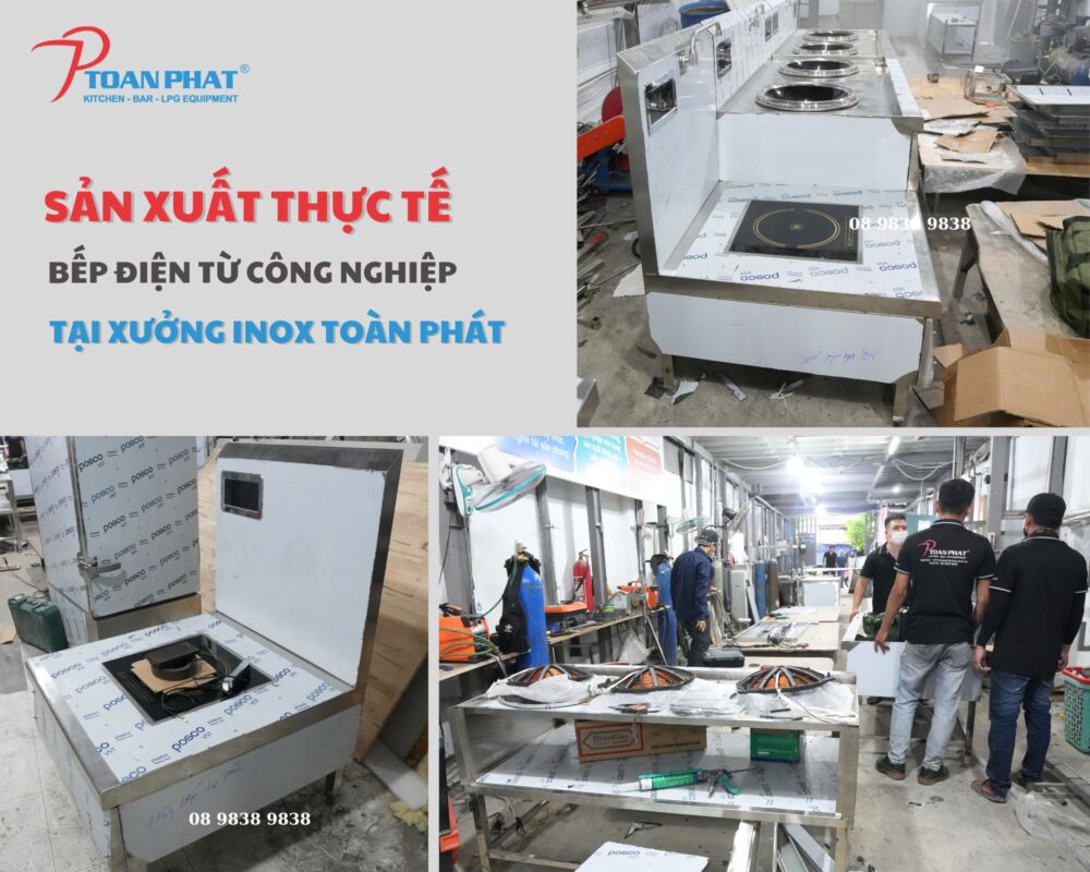 Bếp điện từ công nghiệp Toàn Phát lắp đặt