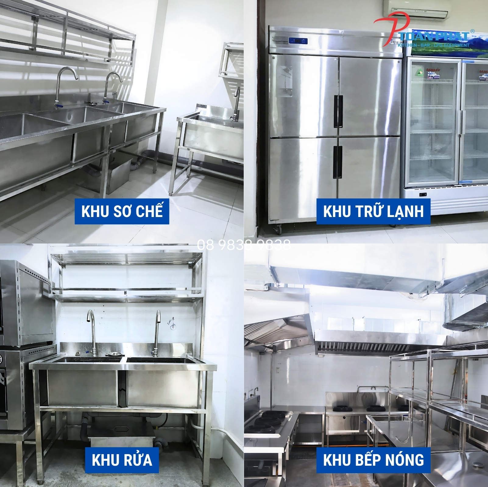 TOÀN PHÁT THIẾT KẾ THI CÔNG TRỌN GÓI BẾP ĂN CÔNG NGHIỆP OVILEY 2 Các phân khu bếp được thiết kế hợp lý, khoa học