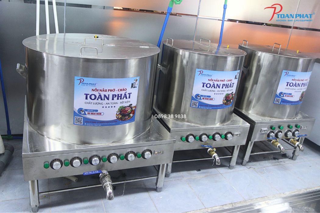 TOÀN PHÁT THIẾT KẾ THI CÔNG TRỌN GÓI BẾP NHÀ HÀNG CHAY D’GEMMA 6 Nồi phở 100L,200L
