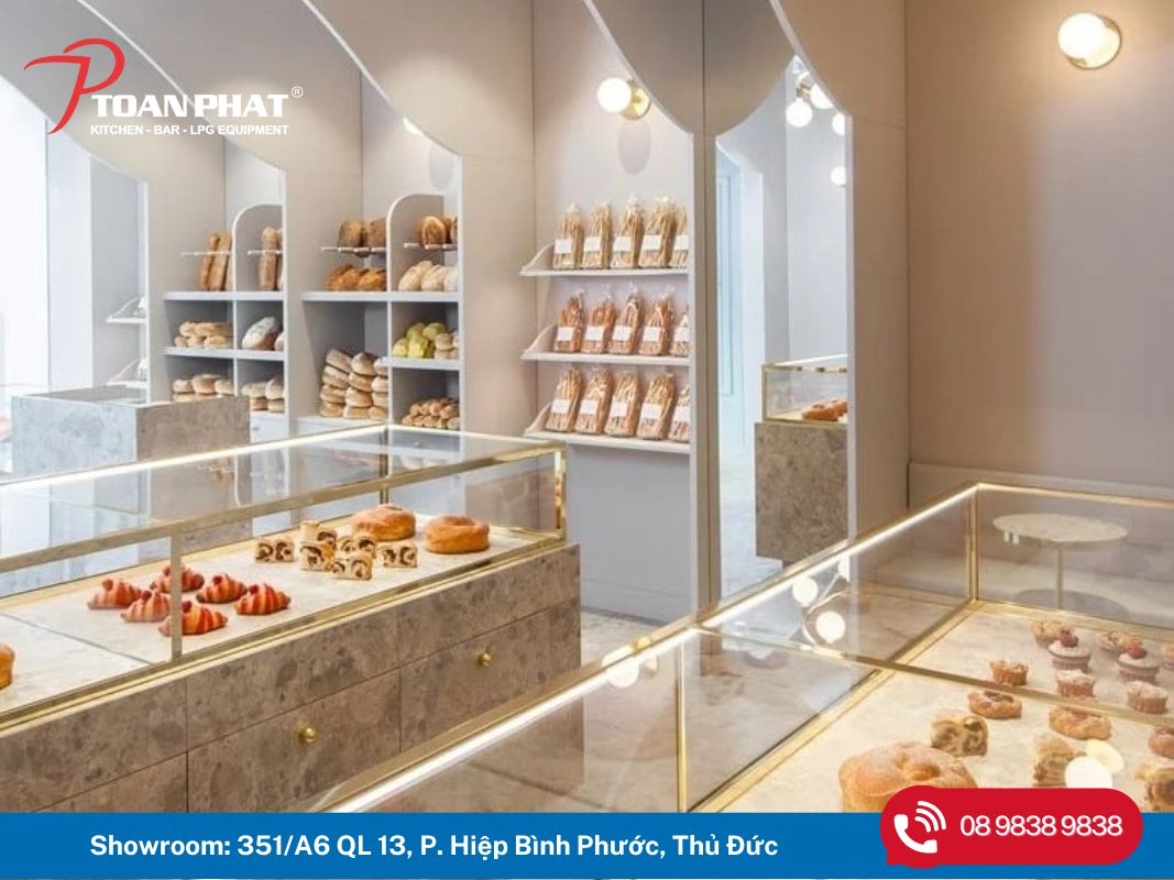 Top 40 mẫu thiết kế tiệm bánh kem nhỏ xinh, tối ưu nhất hiện tại 2 Tiệm bánh với tông màu trắng chủ đạo, kết hợp với ánh sáng tự nhiên