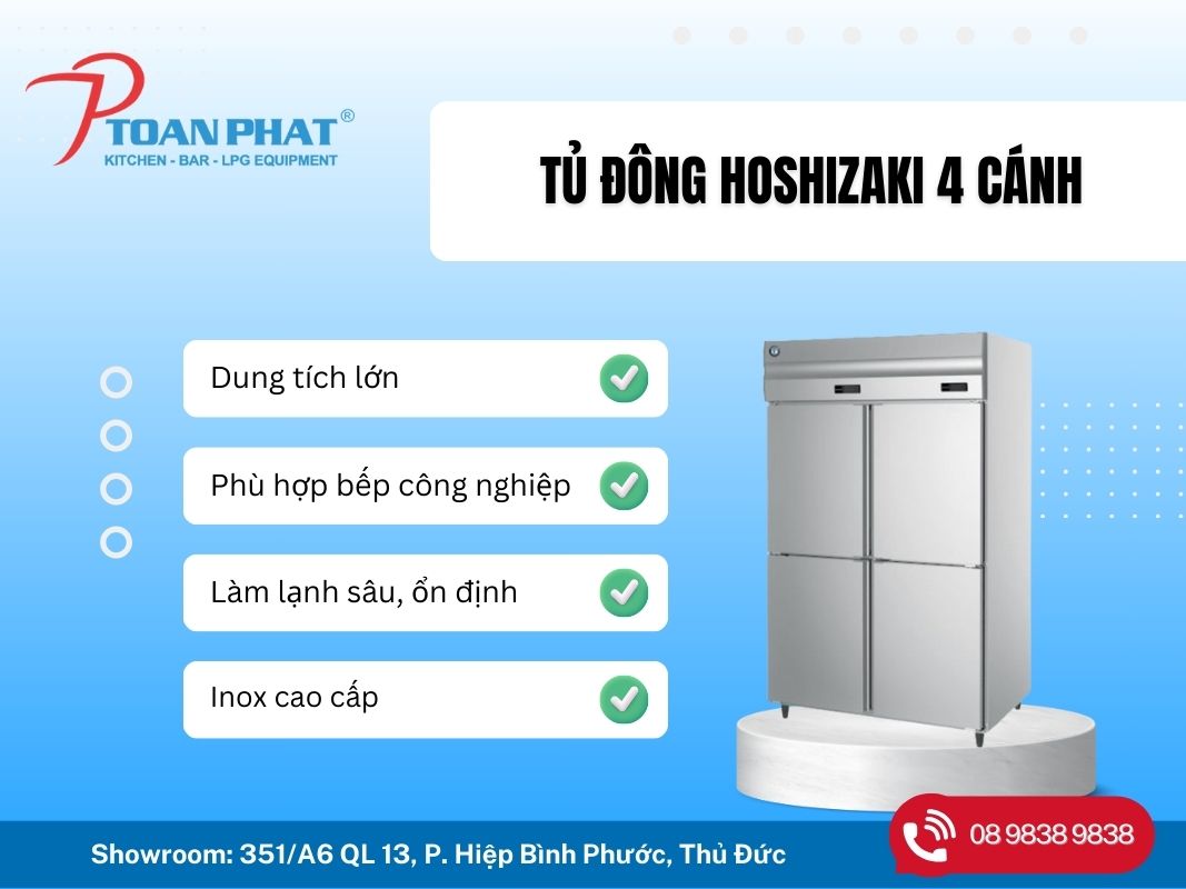 Tủ đông Hoshizaki 4 cánh