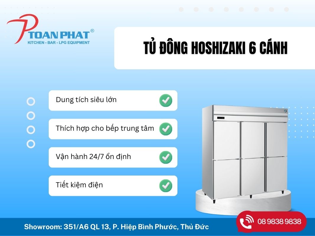 Tủ đông Hoshizaki 6 cánh