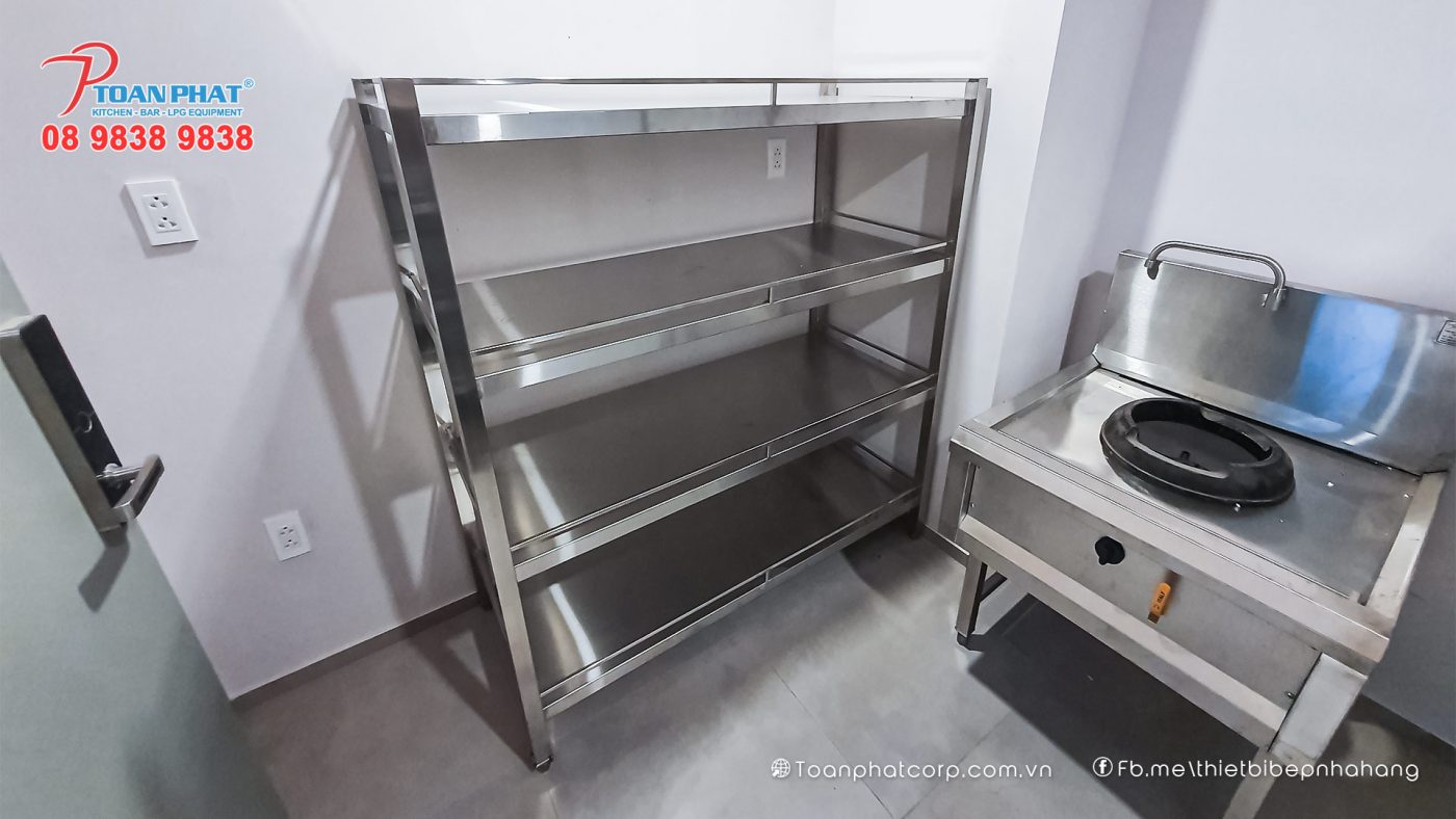 Các loại kệ inox thích hợp cho bếp nhà hàng 4 Kệ 3 tầng, 4 tầng phẳng