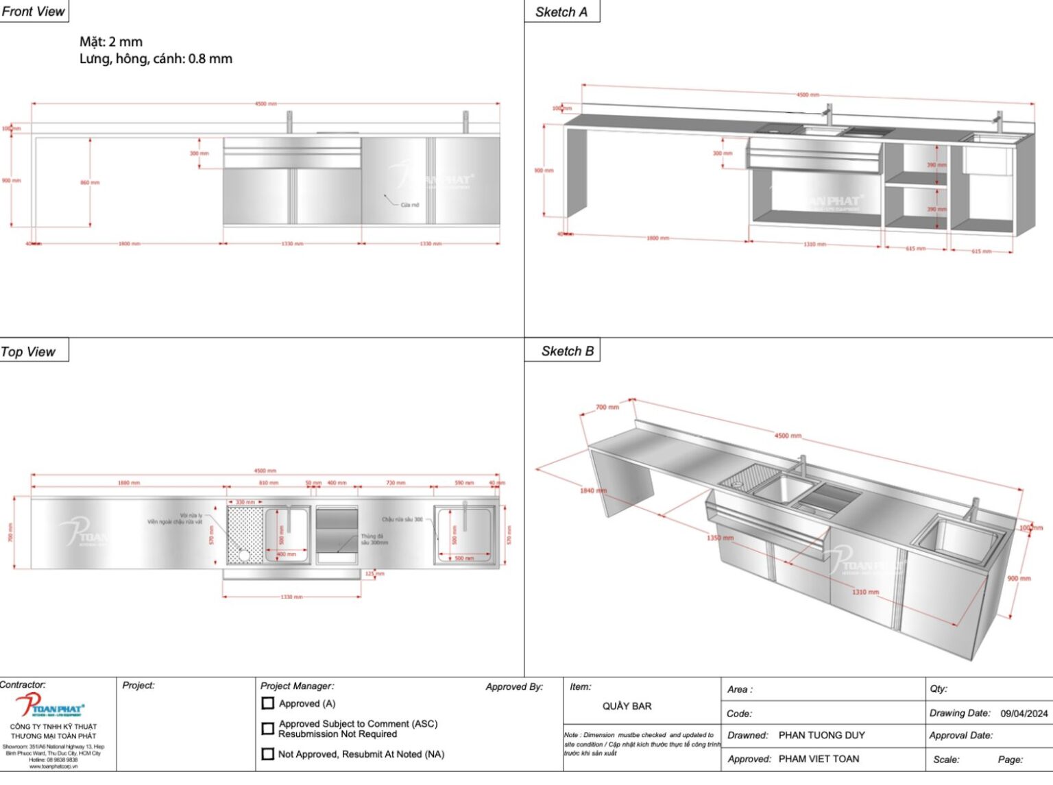 GIẢI PHÁP THI CÔNG BAR – CAFE – TRÀ SỮA 13 Lên bảng vẽ 3D, bảng vẽ chi tiết các thiết bị