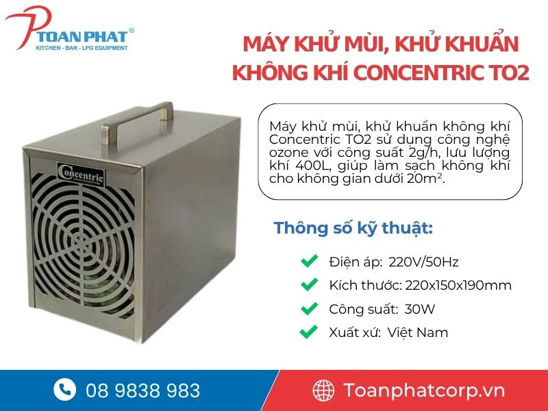 Máy khử mùi công nghiệp cao cấp, hiệu suất cao | Tiết kiệm điện 6 Máy khử mùi, khử khuẩn không khí Concentric TO2
