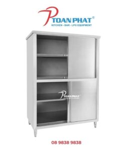 Tủ inox bốn tầng hai cửa lùa