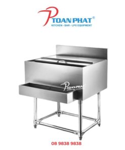 THÙNG ĐÁ CỬA LÙA CÓ RAIL ĐỂ RƯỢU 9 Thung da inox co chan kem khay dung chai lo 1
