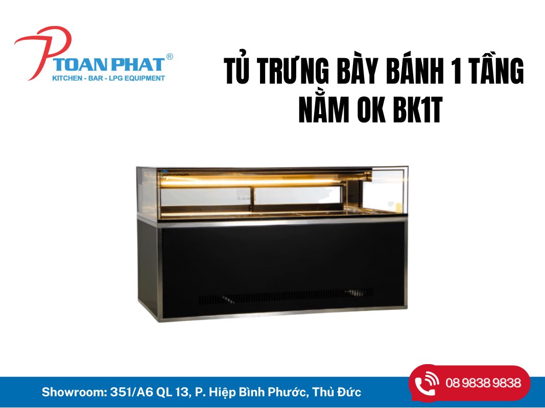 Cách trưng bày tủ bánh mì đẹp chuẩn và bắt mắt nhất 11 Tủ trưng bày bánh 1 tầng Okinaga