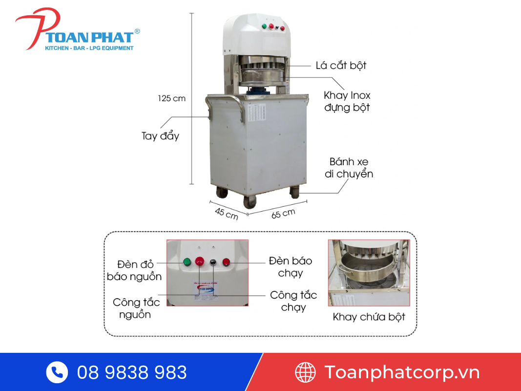 Cấu tạo chung của máy chia bột tự động