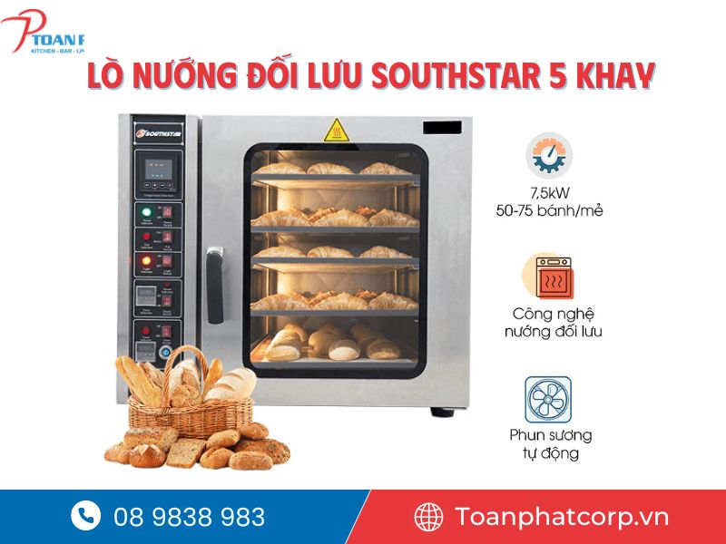 Lò nướng Southstar (đối lưu, nướng sàn) chính hãng | Giá tốt 3 Lò nướng đối lưu Southstar 5 khay