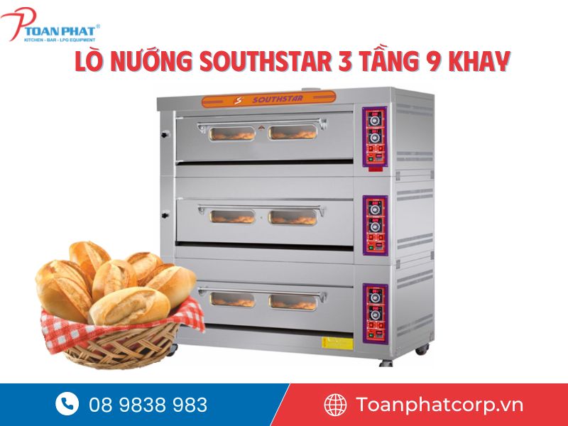 Lò nướng Southstar (đối lưu, nướng sàn) chính hãng | Giá tốt 2 Lò nướng Southstar 3 tầng 9 khay